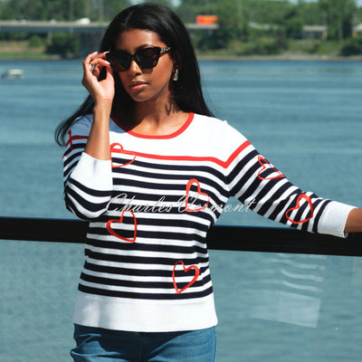 Alison Sheri Striped Heart Sweater - Style A45381