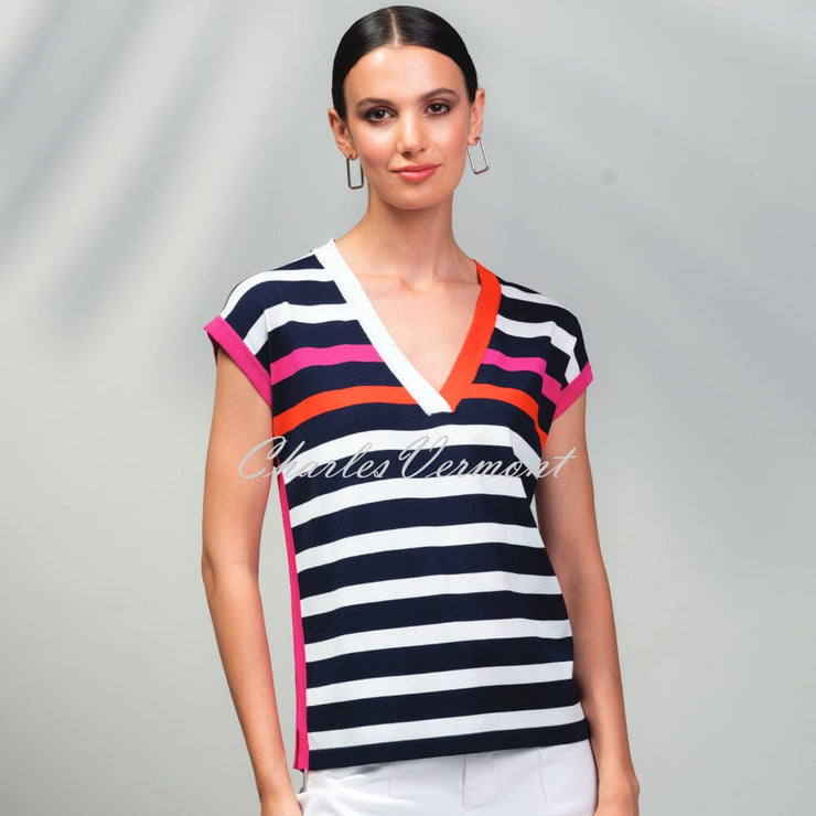 Alison Sheri V-Neck Striped Top - Style A45399