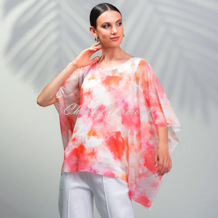 Alison Sheri Watercolour Print Poncho Top - Style A45573