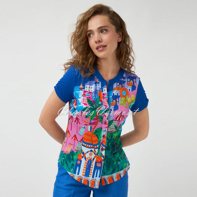 Tinta 'Iris' Summer Vacation Print Jersey Blouse - Style 3831845