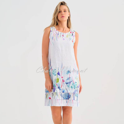 Dolcezza 'Misty Blossom' Sleeveless Linen Dress - Style 25782