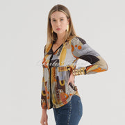 Dolcezza 'Life Is A Rollercoaster' V-Neck Button Top - Style 74713