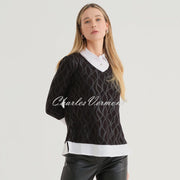 Dolcezza 'Timeless Leather' 2-In-1 Sweater With Shirt Insert - Style 74122