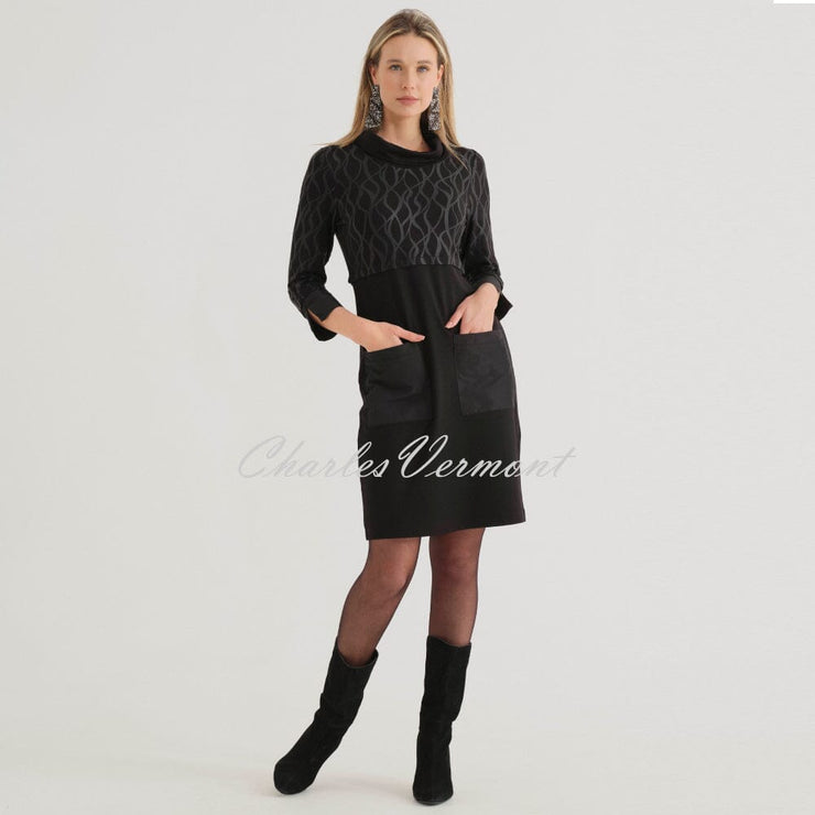 Dolcezza 'Timeless Leather' Cowl Neck Dress - Style 74124