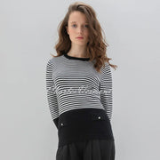 Marble Striped Sweater - Style 7517-104 (Ivory / Black)