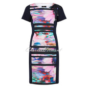 Tia Abstract Print Stripe Dress - Style 78195-7572-42