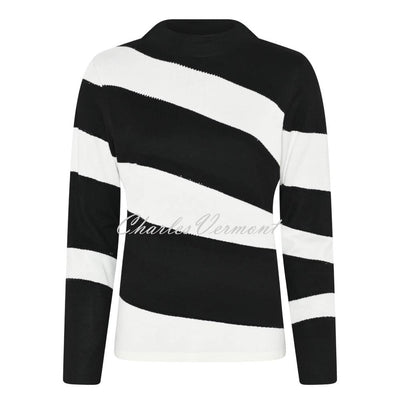 I'cona Diamante Stripe Sweater - Style 64110-60002-90 (Black / Ivory)