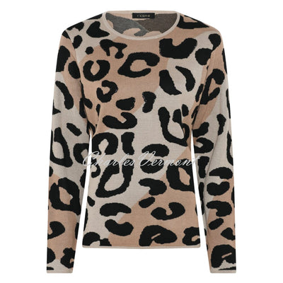 I'cona Diamante Animal Print Sweater - Style 64132-60002-131