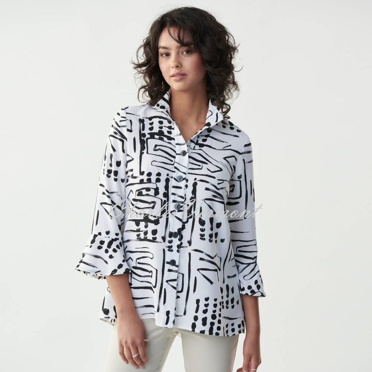 Joseph Ribkoff Abstract Print Blouse – Style 221221 (Vanilla)