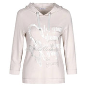 Dolcezza 'Let Your Dreams be Your Wings' Hoodie Top With Diamante Detail - Style 22143 (Beige)