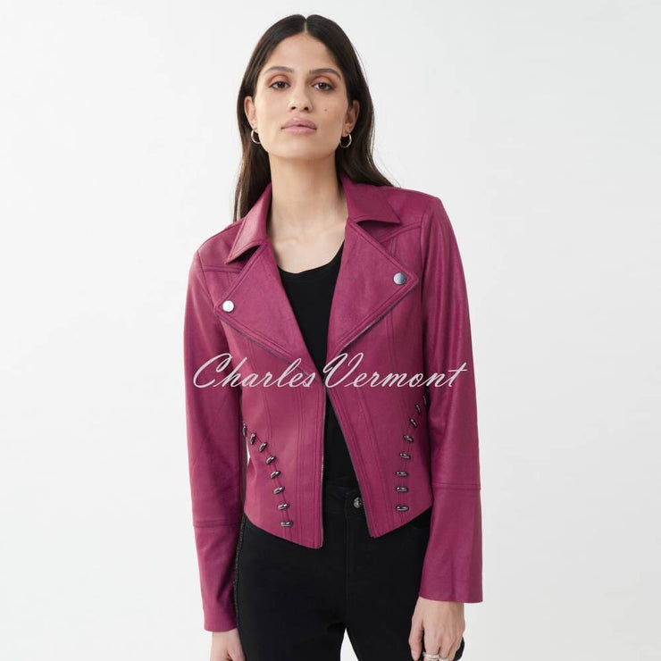 Joseph Ribkoff Biker Jacket - Style 223914 (Vineyard)