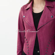 Joseph Ribkoff Biker Jacket - Style 223914 (Vineyard)