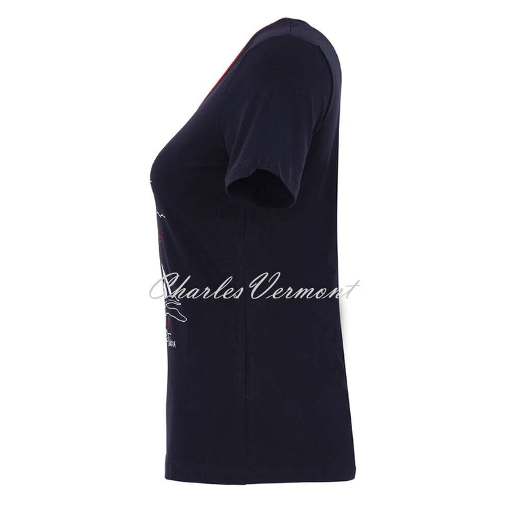 Dolcezza 'Love Sailing' Top with Diamante Detail - Style 23100 (Navy)