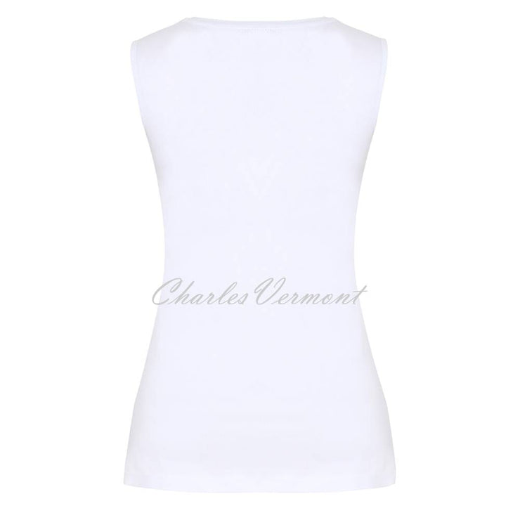 Dolcezza Sleeveless Top with Diamante Detail - Style 23102 (White)