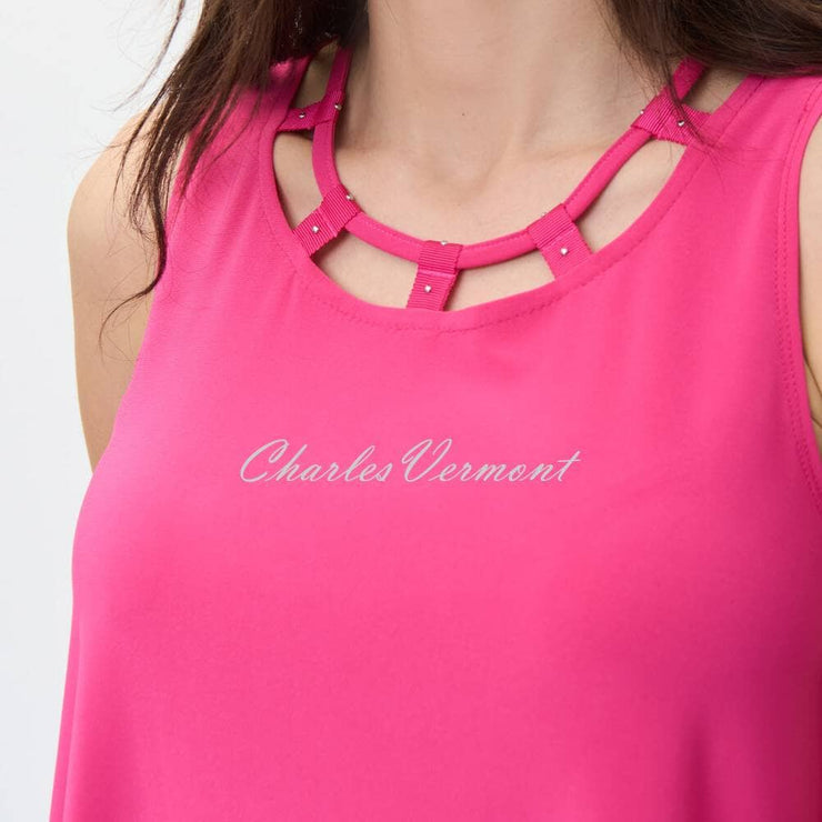 Joseph Ribkoff Top with Cut-Out Detail - Style 231058 (Dazzle Pink)