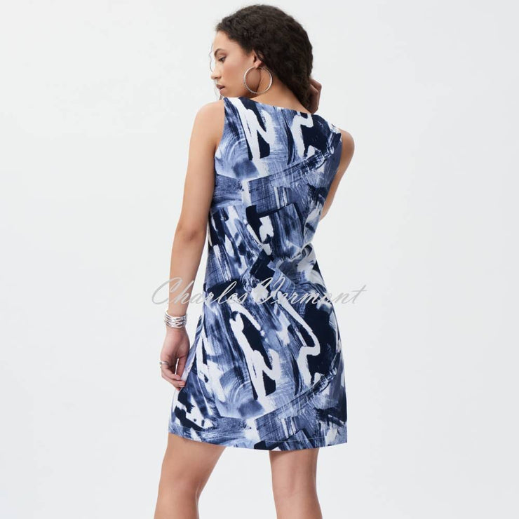 Joseph Ribkoff Abstract Print Linen-Look Dress - Style 231228