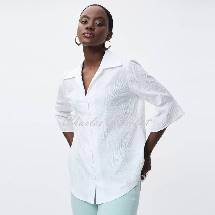 Joseph Ribkoff Textured Blouse - Style 231231 (Vanilla)