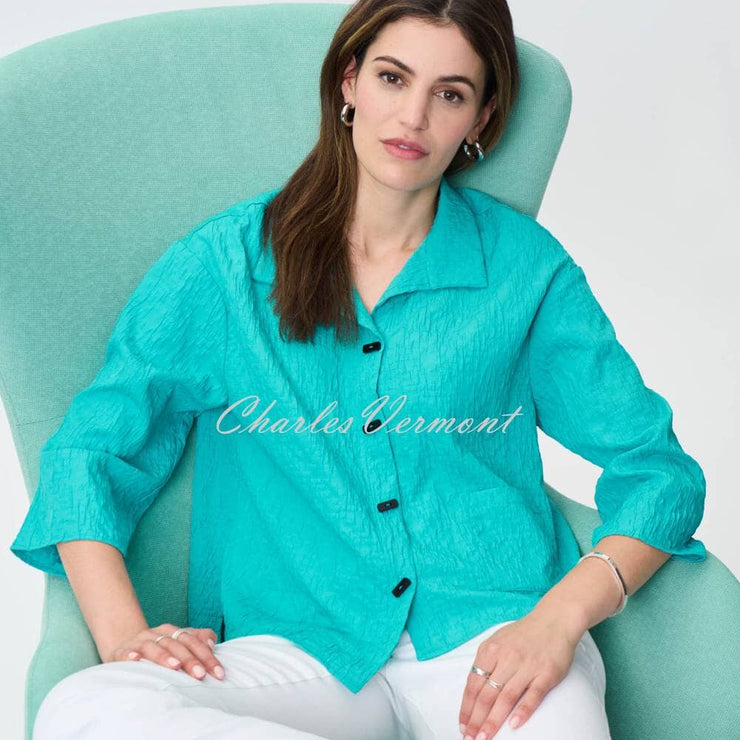 Joseph Ribkoff Asymmetrical Jacquard Blouse - Style 231256 (Palm Springs)