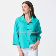 Joseph Ribkoff Asymmetrical Jacquard Blouse - Style 231256 (Palm Springs)