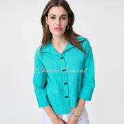 Joseph Ribkoff Asymmetrical Jacquard Blouse - Style 231256 (Palm Springs)