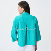 Joseph Ribkoff Asymmetrical Jacquard Blouse - Style 231256 (Palm Springs)