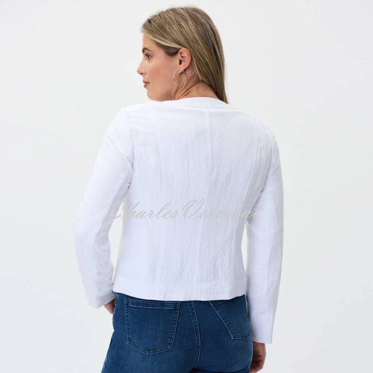 Joseph Ribkoff Woven Crewneck Jacket - Style 231914 (White)