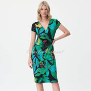 Joseph Ribkoff Tropical Print Wrap Dress - Style 232162