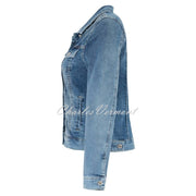 Dolcezza Denim Jacket with Clear Rhinestone Detail- Style 23300