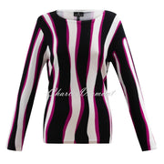 Marble Sweater - Style 6306-181 (Raspberry / Black / Ivory)