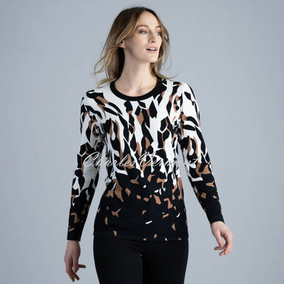 Marble Sweater - Style 6310-165 (Camel / Ivory / Black)