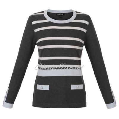 Marble Sweater - 6326-167 (Ice Blue / Charcoal Grey / Ivory)