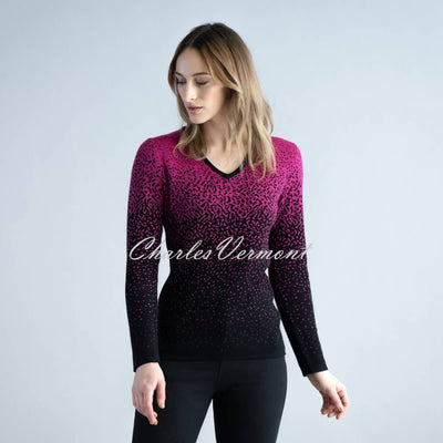 Marble Sweater - Style 6327-181 (Raspberry / Black)