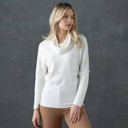 Marble Cowl Neck Sweater - Style 6360-104 (Ivory)