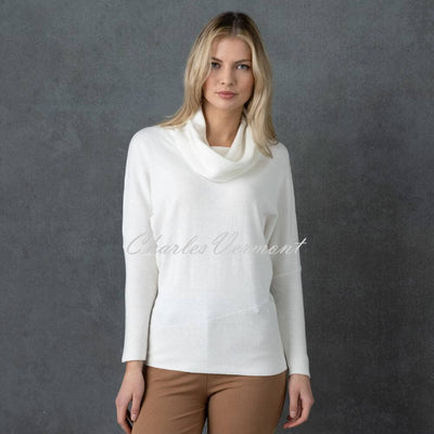 Marble Cowl Neck Sweater - Style 6360-104 (Ivory)