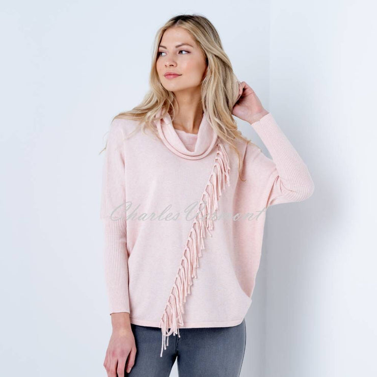 Marble Fringe Sweater - Style 6373-120 (Pale Pink)