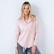 Marble Fringe Sweater - Style 6373-120 (Pale Pink)