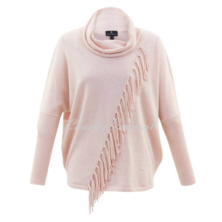 Marble Fringe Sweater - Style 6373-120 (Pale Pink)