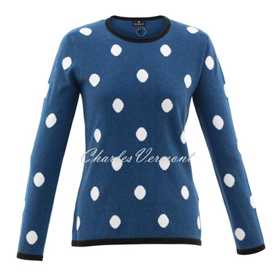 Marble Sport Sweater - Style 6385-170 (Marine Blue / Black / Ivy)