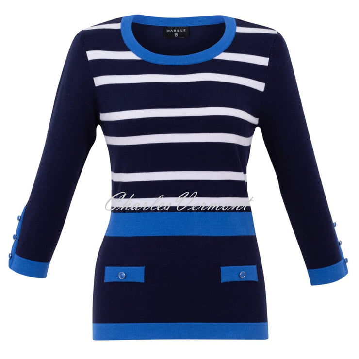 Marble Sweater - Style 6501-201 (Deep Blue)