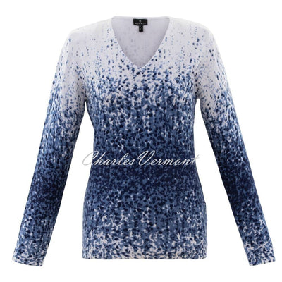 Marble Sweater - Style 6504-103 (White / Navy)