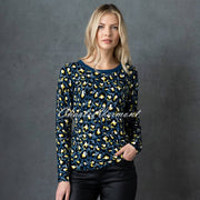 Marble Patterned Sweater - Style 6710-170 (Marine Blue / Chartreuse / Black / White)