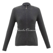 Marble Zip Cardigan - Style 6719-105 (Charcoal Grey)