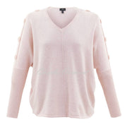 Marble Button Sleeve Sweater - Style 6728-189 (Pale Pink)