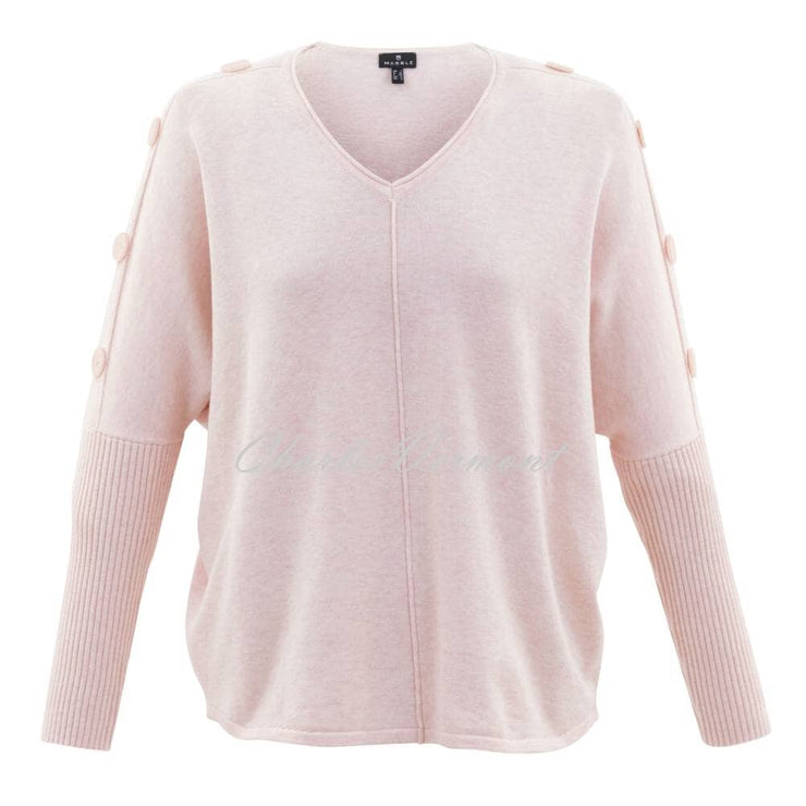 Marble Button Sleeve Sweater - Style 6728-189 (Pale Pink)