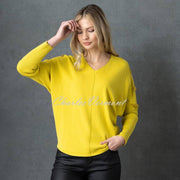 Marble Button Sleeve Sweater - Style 6728-189 (Chartreuse)