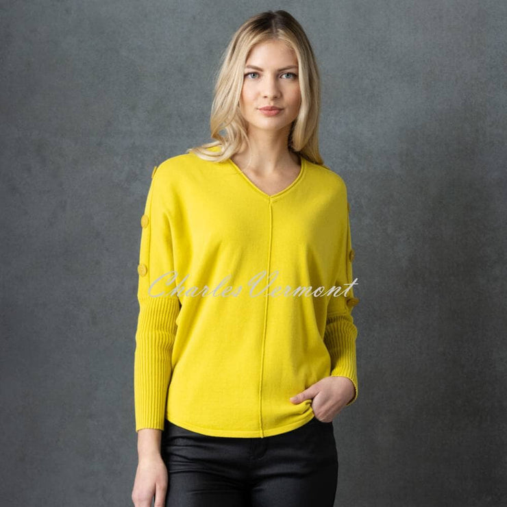 Marble Button Sleeve Sweater - Style 6728-189 (Chartreuse)