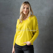 Marble Button Sleeve Sweater - Style 6728-189 (Chartreuse)