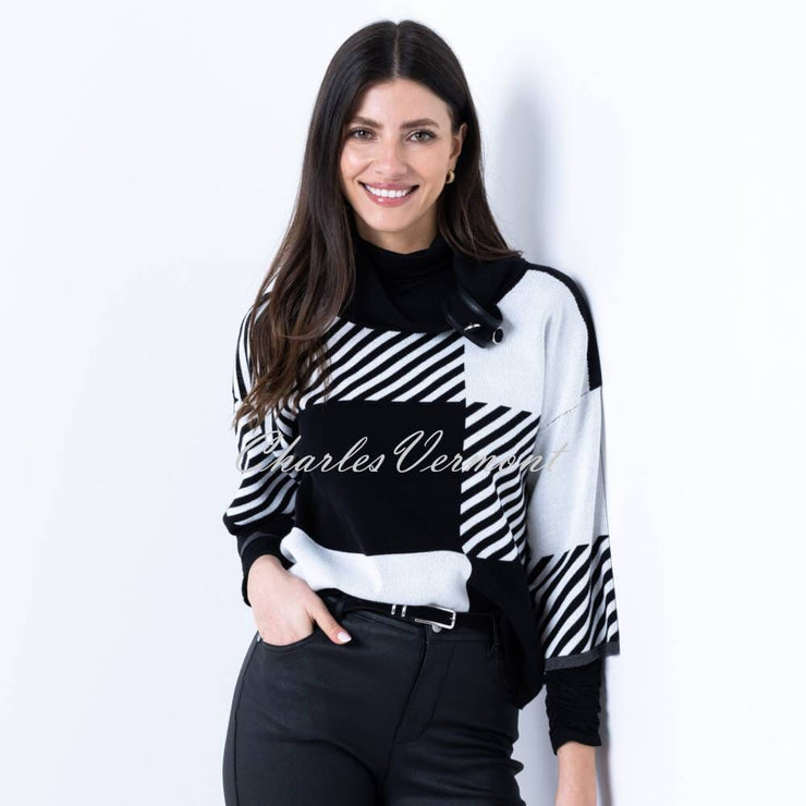 Marble Sweater - Style 6780-105 (Black / Ivory)