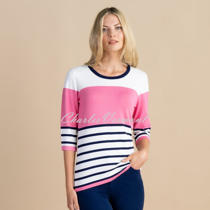 Marble Striped Sweater - Style 6883-194 (Pink)