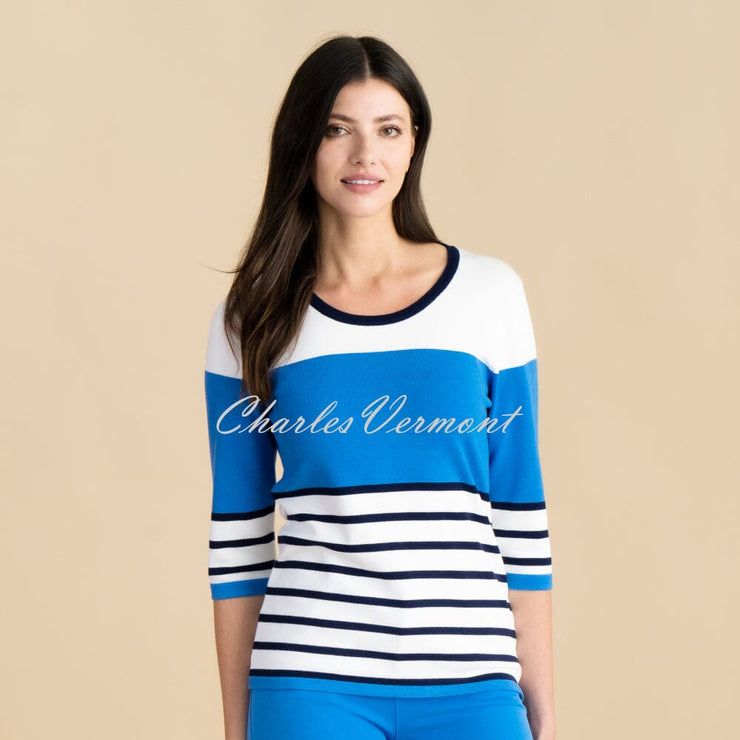 Marble Striped Sweater - Style 6883-201 (Deep Blue)